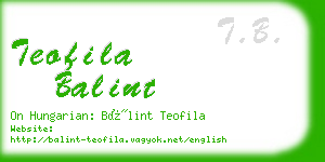 teofila balint business card